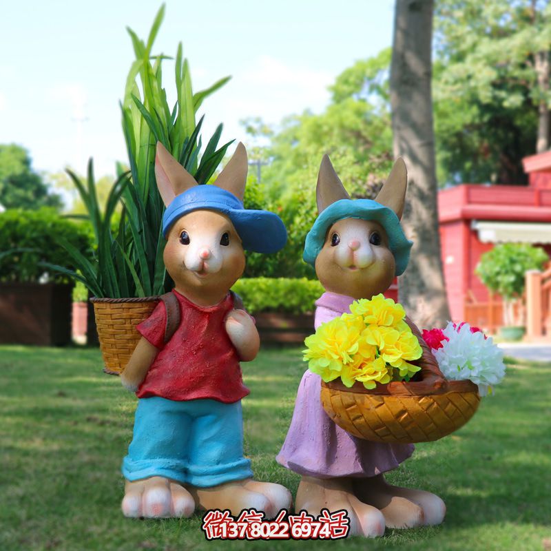 玻璃鋼兔子雕塑，只有可愛而不失大氣！