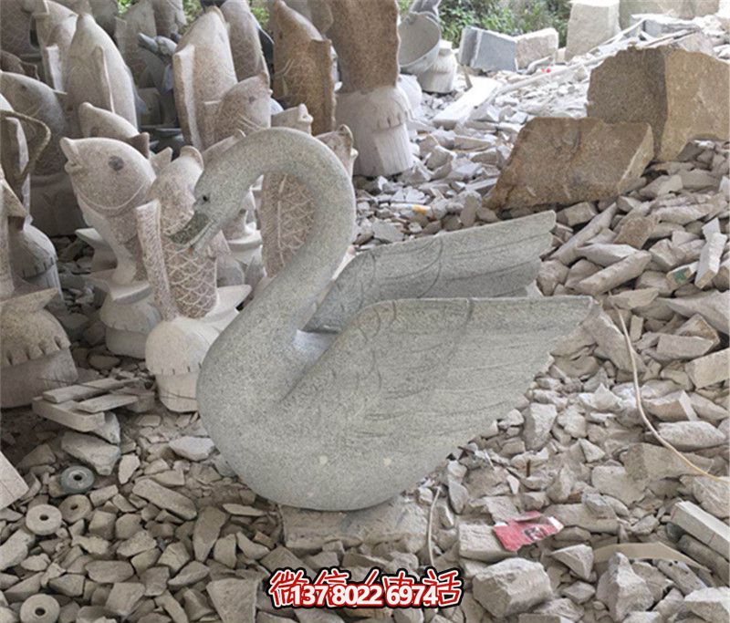 大理石創意天鵝雕塑，美麗大理景區的精品藝術品