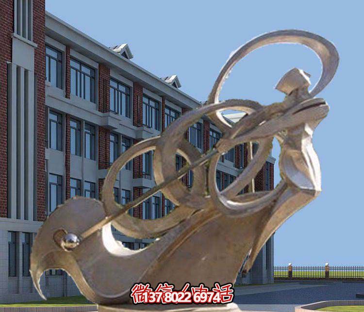 不銹鋼抽象高爾夫球雕塑，點綴景區園林