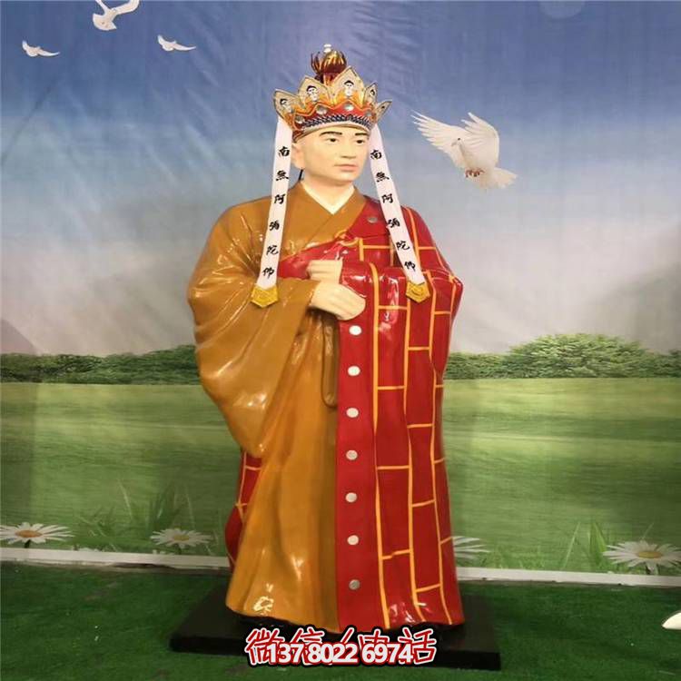 玻璃鋼雕塑唐僧人物，給公園戶外景觀增色