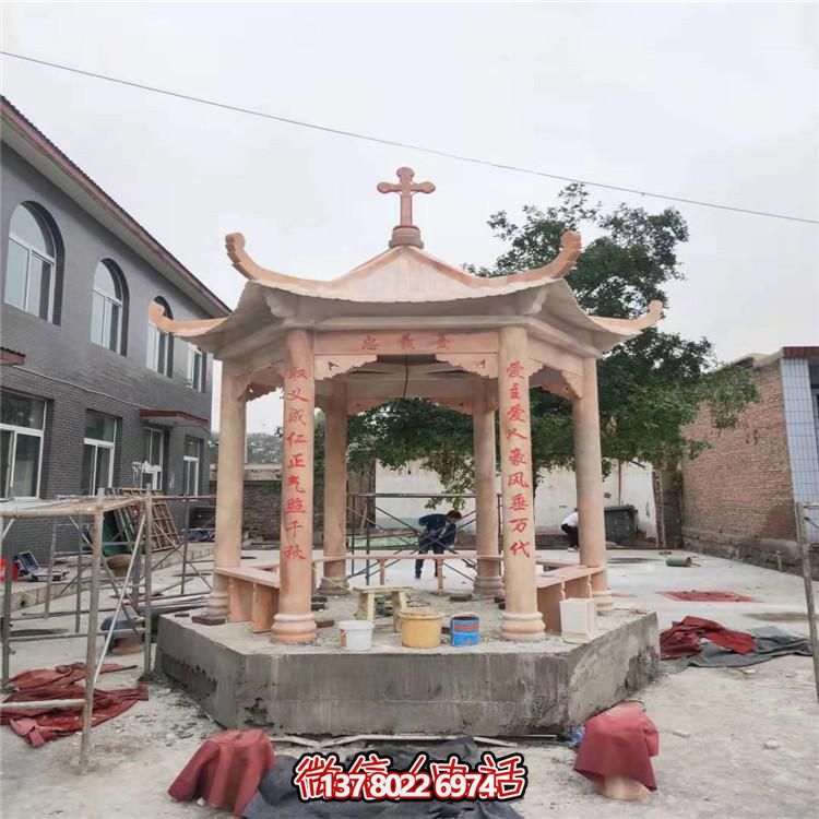 天然大理石涼亭，營(yíng)造休閑庭院