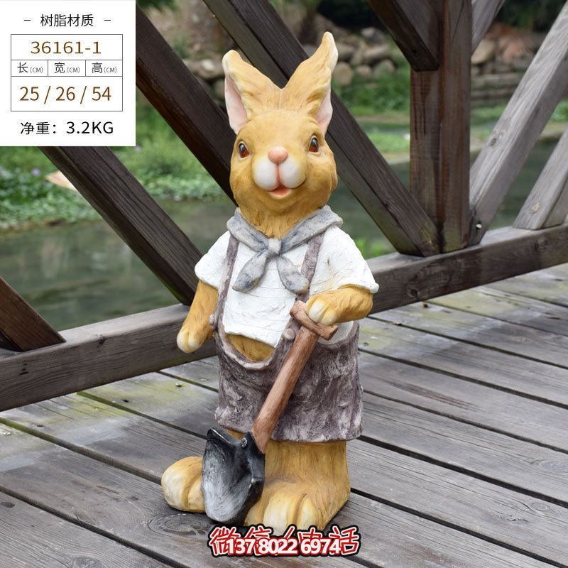 只呆萌卡通樹(shù)脂兔子雕塑