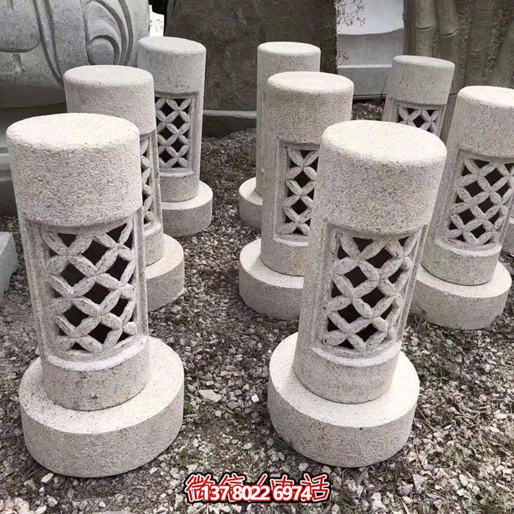 精美花崗巖石燈，燈具雕刻園林環(huán)境裝飾