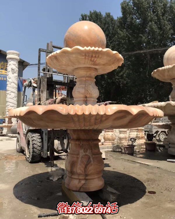 歐式大理石石雕風水球噴泉雕塑