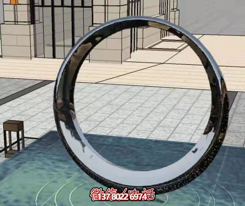 大型不銹鋼發光圓環雕塑定制 大型不銹鋼發光圓環雕塑定制