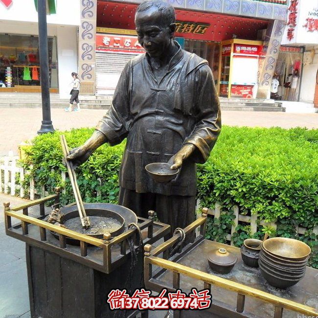 仿銅人物玻璃鋼小吃，給你無(wú)與倫比的景區(qū)體驗(yàn)