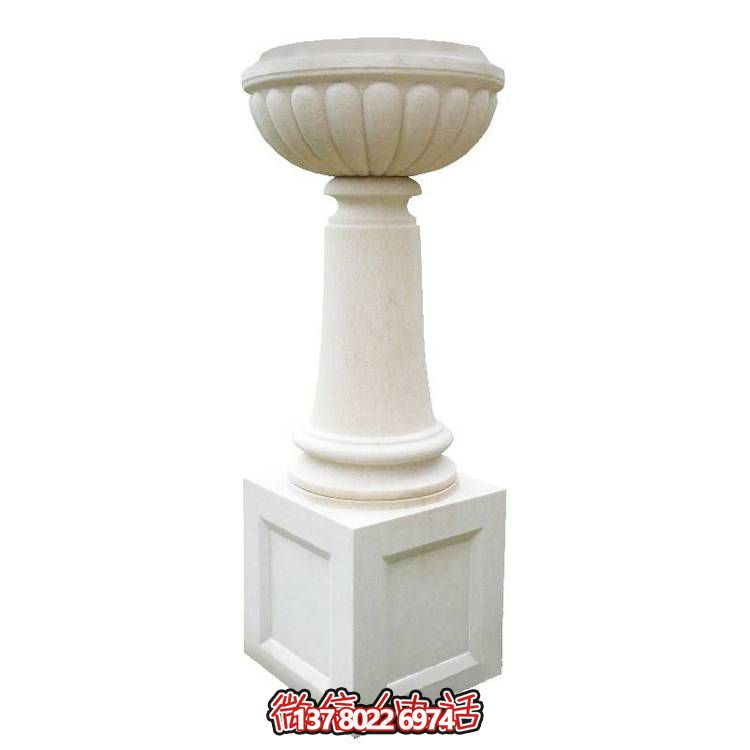 白砂巖石雕花盆，精美偶見