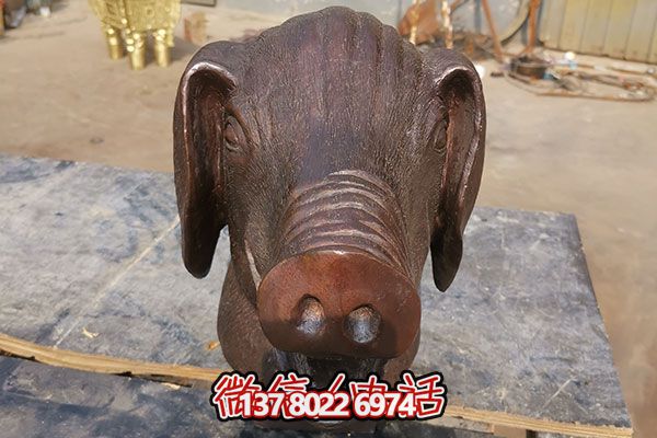 室外豬頭石雕雕塑，添加歡樂氣氛