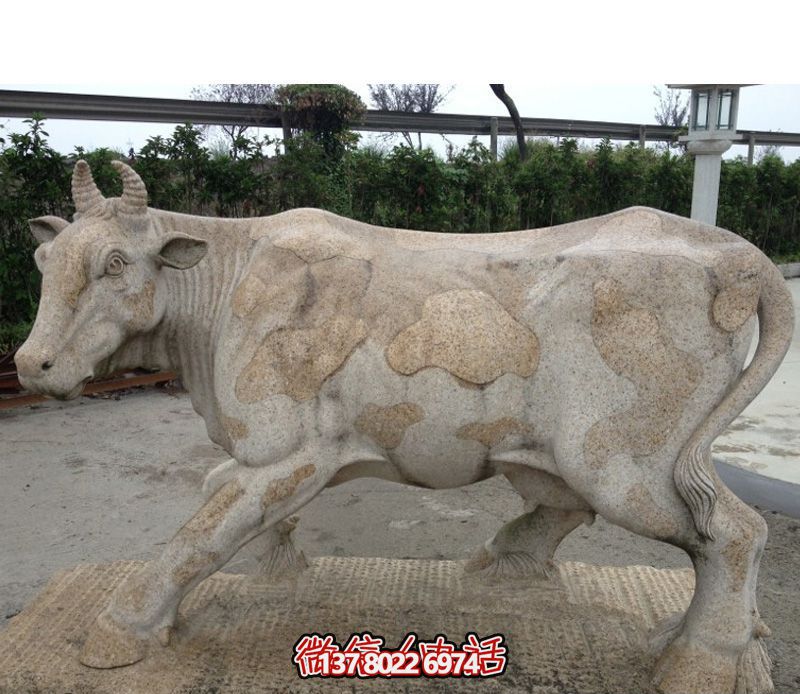 農(nóng)場(chǎng)一只大號(hào)石雕牛雕塑 農(nóng)場(chǎng)一只大號(hào)石雕牛雕塑