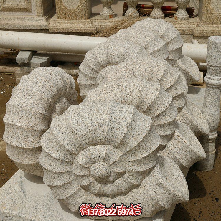 石雕海螺，砂巖雕刻石材海螺雕塑