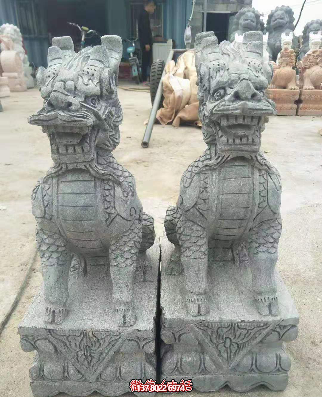 戶外景區大型大理石石雕麒麟雕塑 戶外景區大型大理石石雕麒麟雕塑