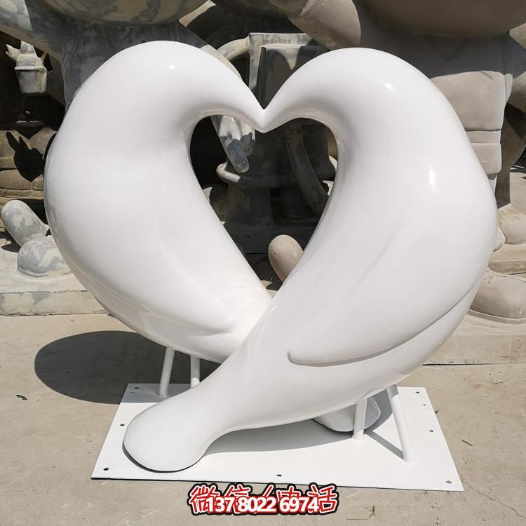 抽象噴漆動(dòng)物擺件園林景觀小品抽象鴿子雕塑