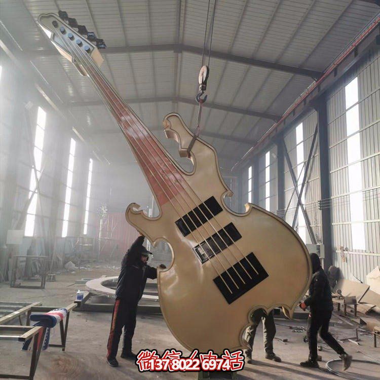 廣場(chǎng)景觀抽象吉他樂器造型不銹鋼雕塑擺件