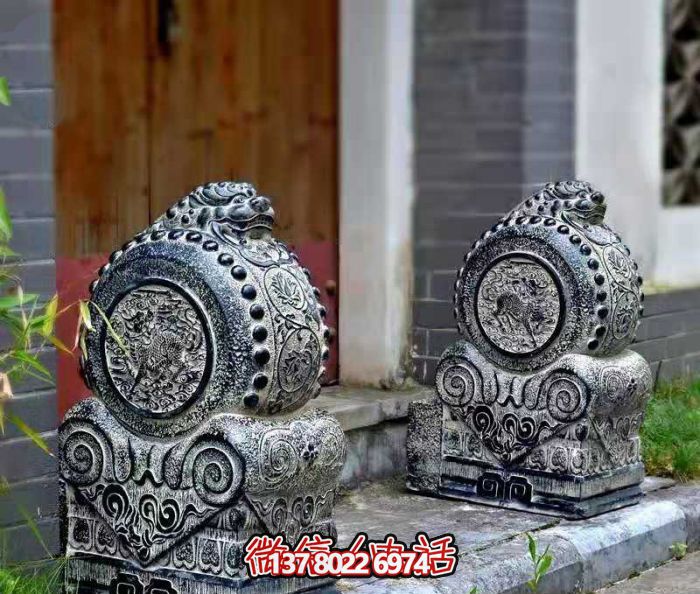 古宅門(mén)口仿古做舊抱鼓石鎮(zhèn)宅石門(mén)墩