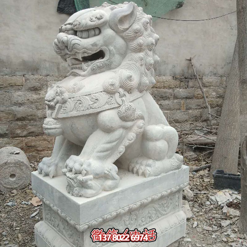 石雕大型仿真動物漢白玉庭院別墅獅子雕塑 石雕大型仿真動物漢白玉庭院別墅獅子雕塑