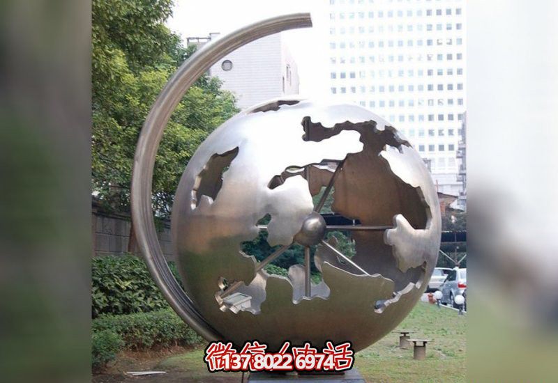 公園廣場創意抽象藝術鏡面不銹鋼地球儀雕塑 公園廣場創意抽象藝術鏡面不銹鋼地球儀雕塑
