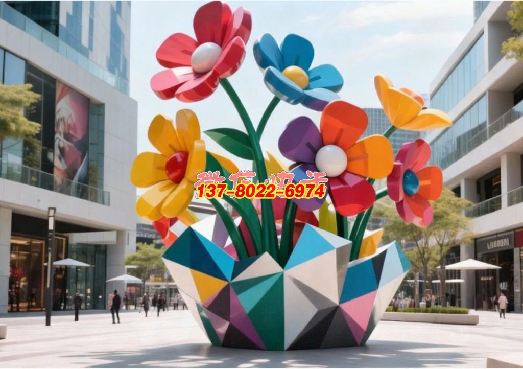 《綻城?綺夢(mèng)花簇》：都市園林里的不銹鋼景觀，盛綻彩色花束織就鮮活日常